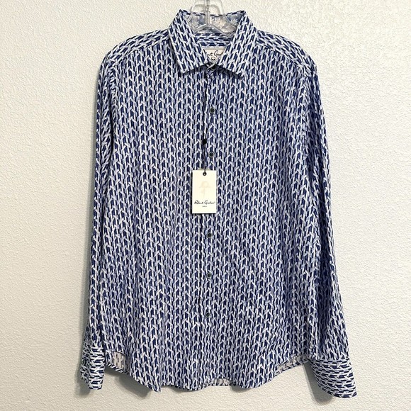 Robert Graham Other - Robert Graham Long Sleeve Shirt Tulsa Mens Size Small Geometric Blue White